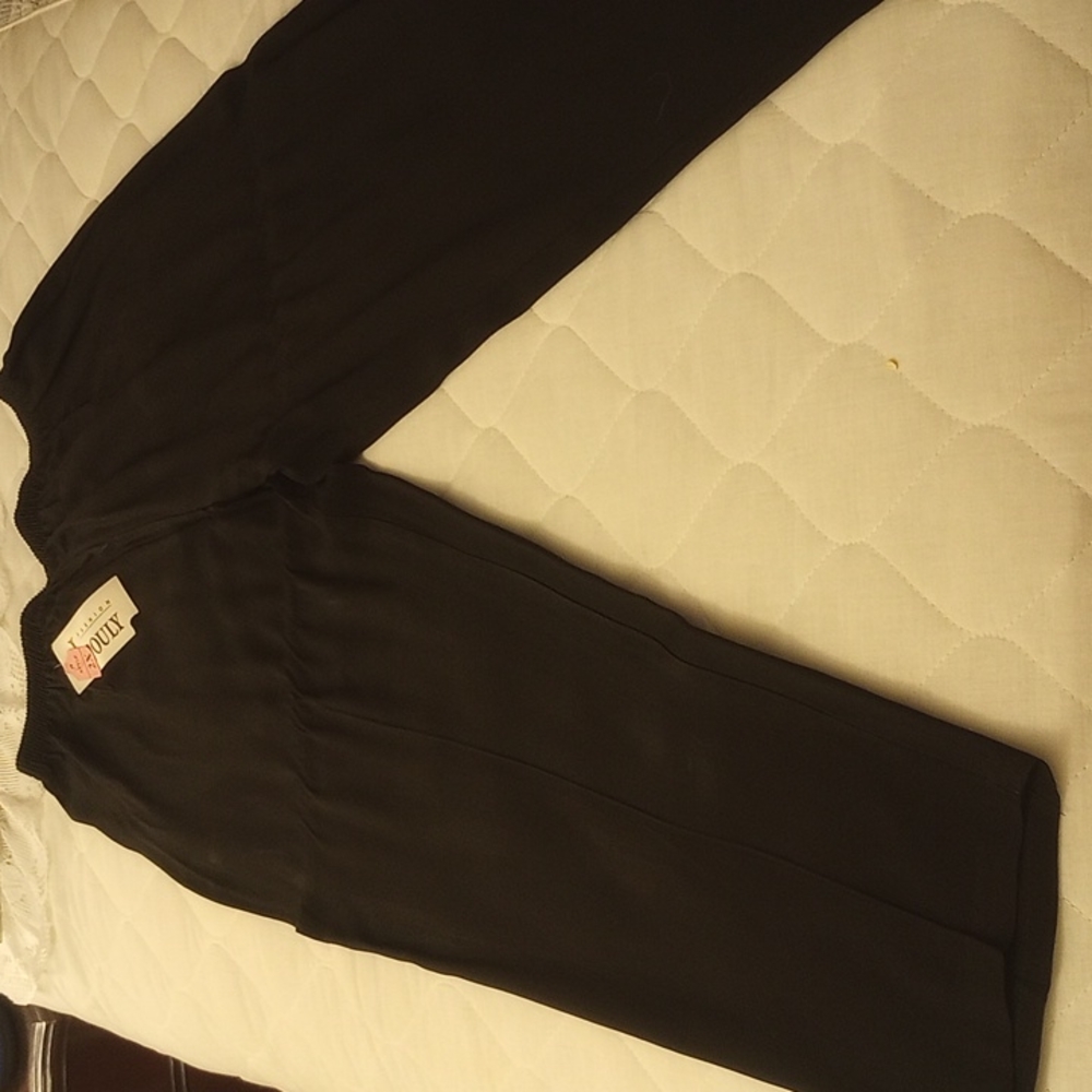 Women's Julie elastic waist vintage made in USA acetate dress pants black 2X